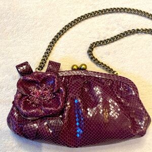 Isabella Fiore burgundy Monty Python Annette bag with dark gold chain NWOT